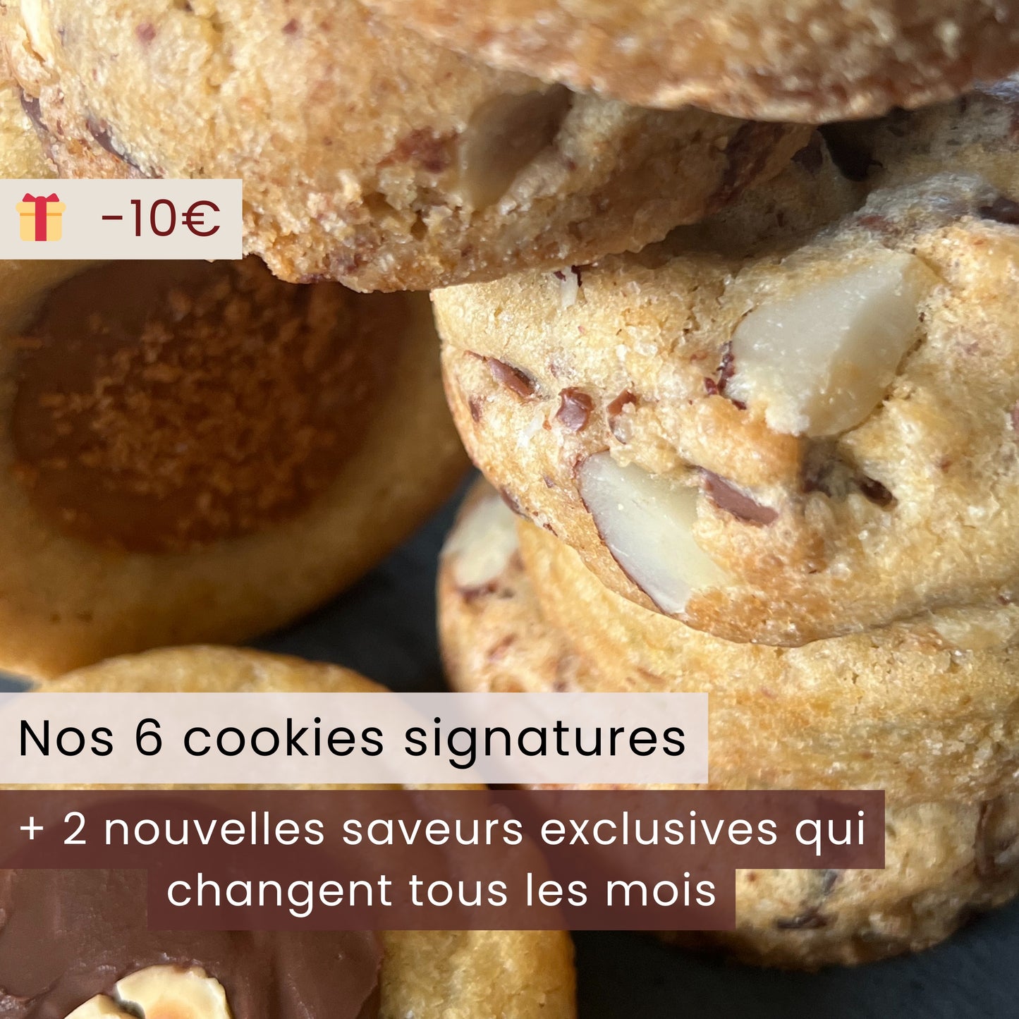 Box de Cookies artisanaux faits en Côtes-d'Armor en Bretagne en abonnement de 3 mois par Click and Cookies